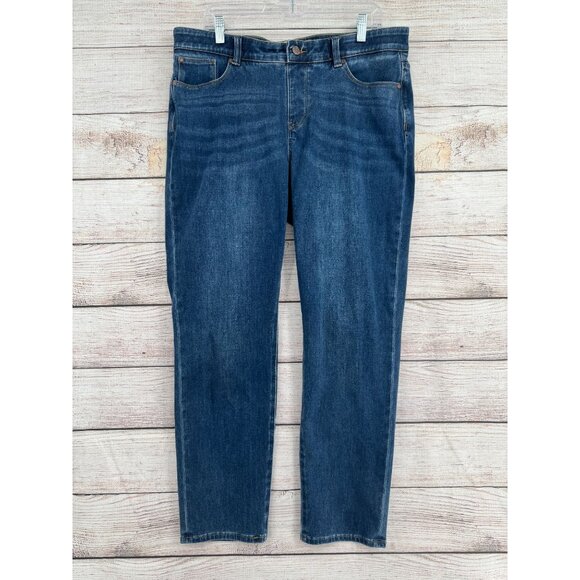 Soft Surroundings The‎ Ultimate Denim Relaxed Straight Jeans Women's Size L Blue - Picture 1 of 13